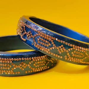 Blue stone bangles